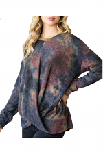 Tie Dye Top with Twist Front