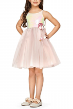 Sequin Tulle Dress with Beautiful Corsage
