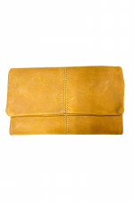 Leather Clutch Wallet with Magnetic Closure