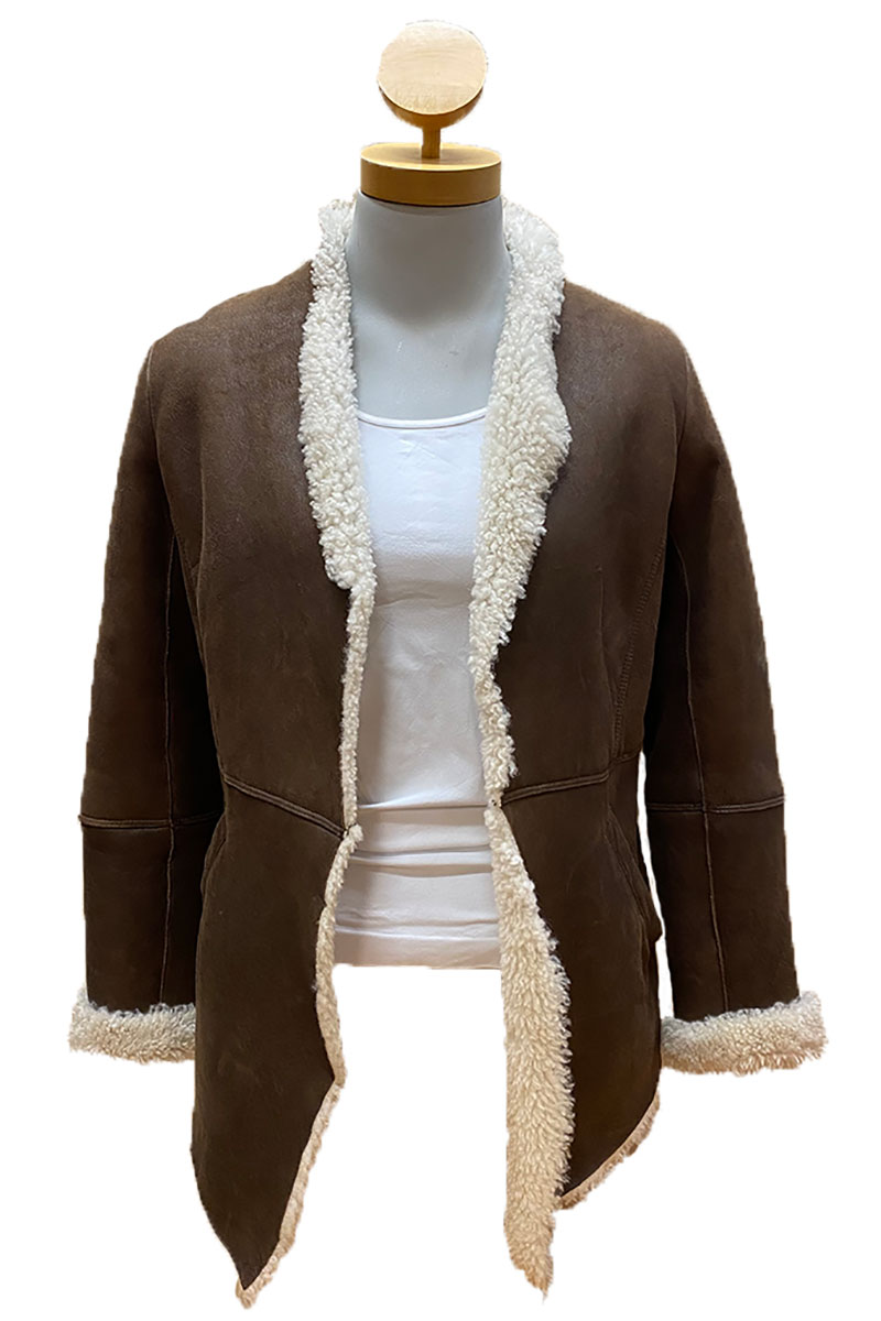 Open Front Shearling Jacket