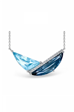 Two-Tone Blue Topaz Necklace with Diamond Accents