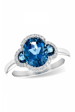 London Blue Topaz Ring with Diamond Accents