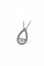 Tear Shaped Pendant with Diamond Stone Accent
