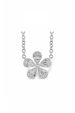 Flower Diamond pendant Necklace with Chain