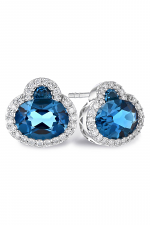 London Blue Topaz Earring with Diamond Accents