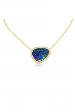 14K Yellow Gold Australian Opal/Diamond Neckpiece